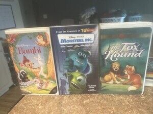 Disney VHS Lot Bambi Monsters Inc Fox and the Hound Gold Collection (Used)